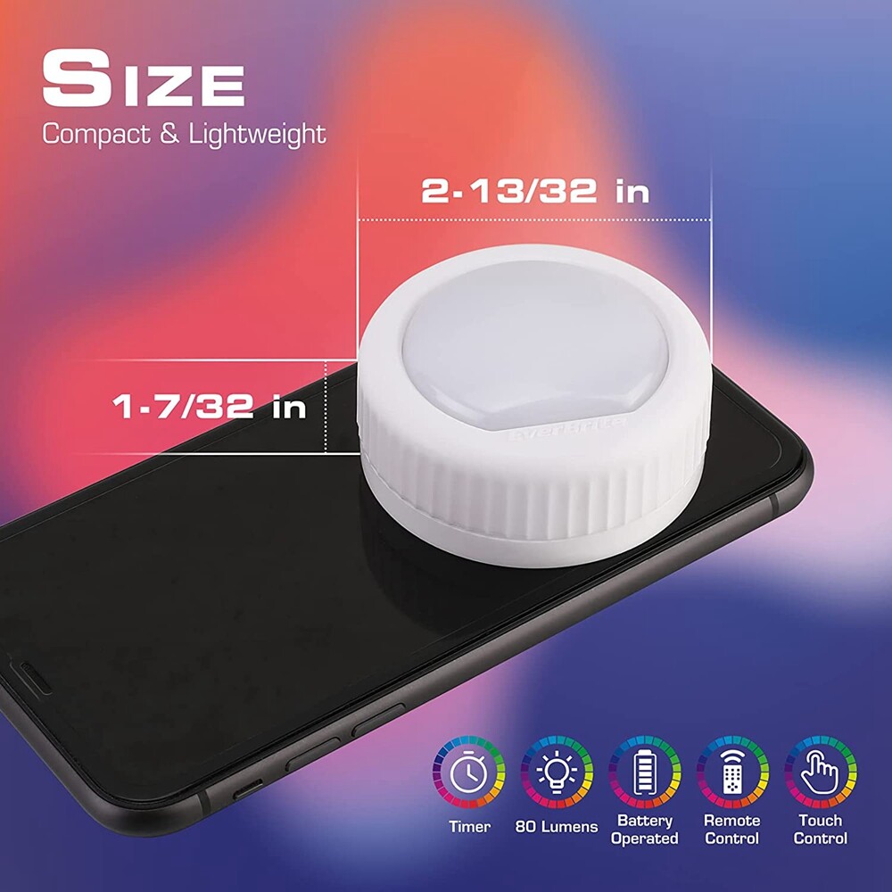 EverBrite Tap Light Push Light LED Puck Light Wireless Touch Light Under Cabinet