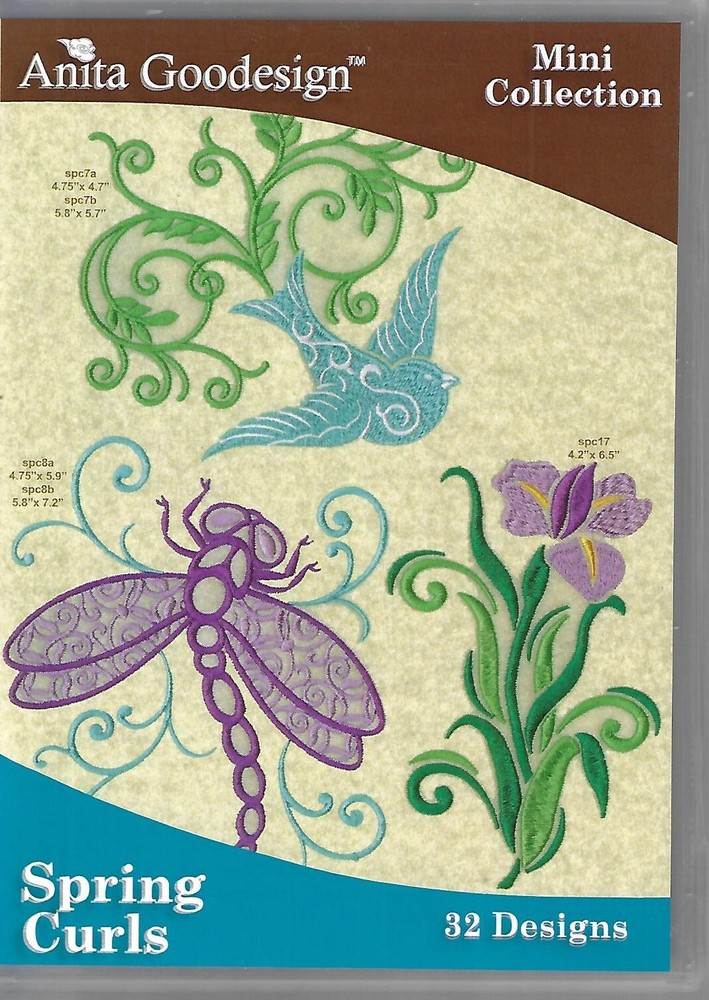 Anita Goodesign Mini Collection - Spring Curls (CD-ROM)