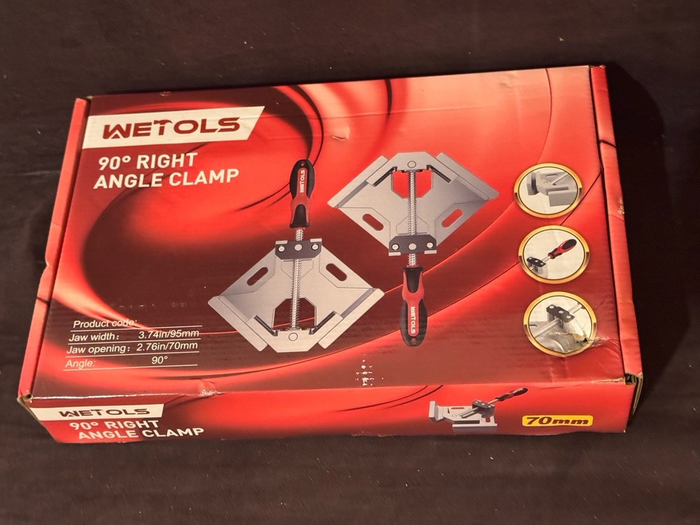 WETOLS Corner Clamp 2pcs - 90 Degree Right Angle Clamp