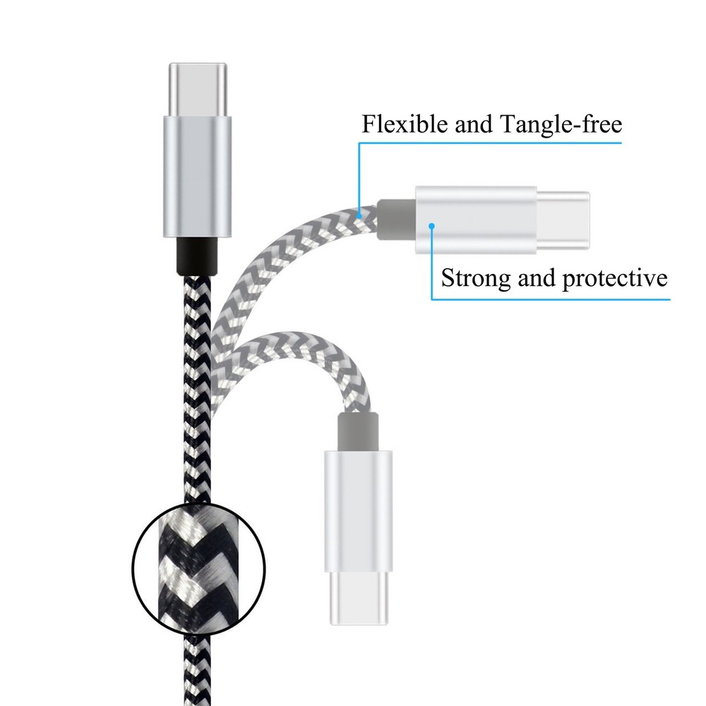 Ailun USB Type C Cable 10ft 3Pack Quick Sync (3-Pack), BlackWhite