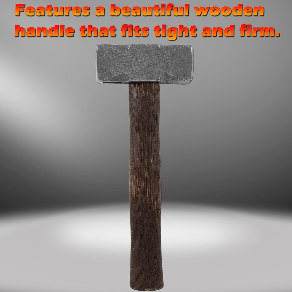 2.2LB Forging Square Hammer w/Double Faces for Farrier Bladesmithing Blacksmith