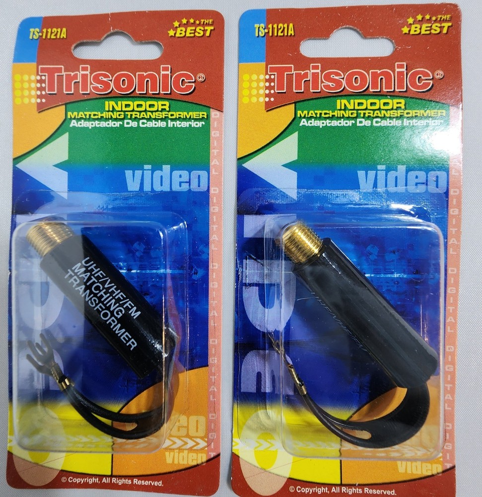 2-Pack 75–300 Ohm Matching Transformer (Balun Adapter)