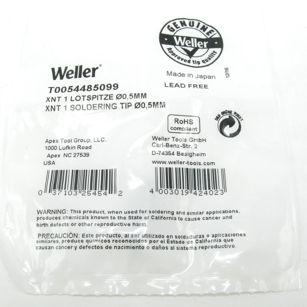Weller XNT1, Conical Soldering Tip