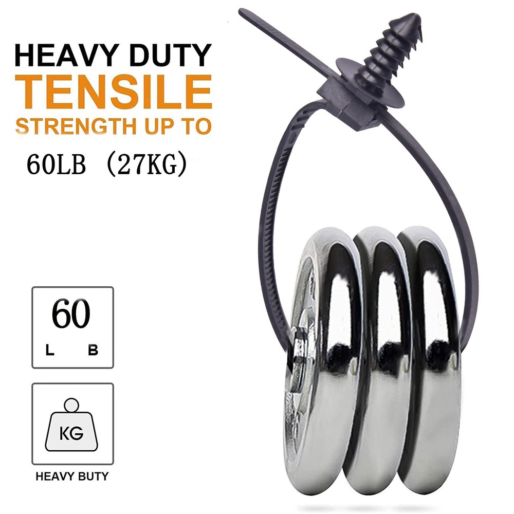 160Pcs Universal Nylon Push Mount Cable Zip Tie, Self Locking Cable Strap,Hea...