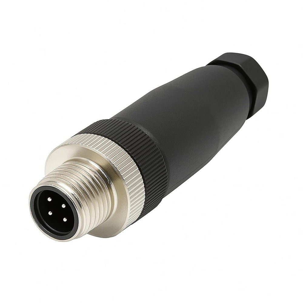 M12 Cable Connector Circular Waterproof Aviation Plug Field Installable Screw...