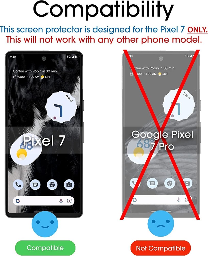 (3 pack) amFilm for Google Pixel 7- tempered glass screen protector