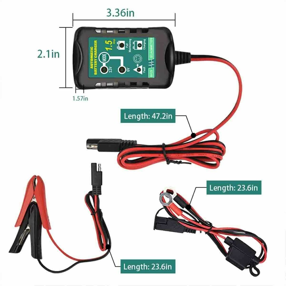 6V 12V Automatic Battery Charger Motorcycle Trickle Float Maintainer