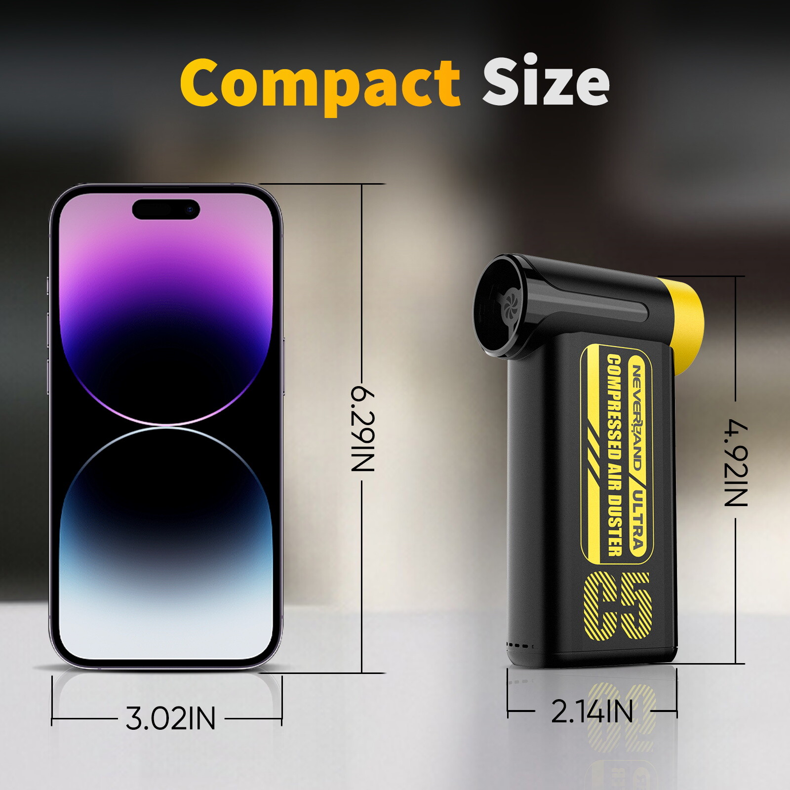 300,000 RPM Compressed Air Duster Rechargeable Electric Air Blower with 8 Speed