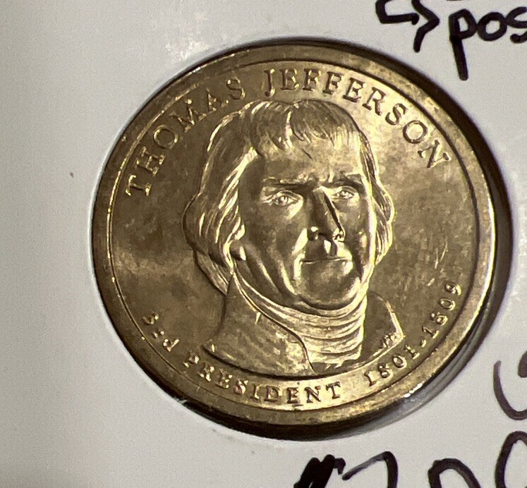 2007 P THOMAS JEFFERSON $1 ONE DOLLAR POSITION B