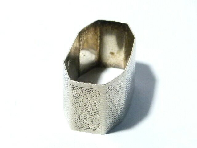 Single 1950 Solid Silver Octagonal Napkin Ring with MGK Initials 23g