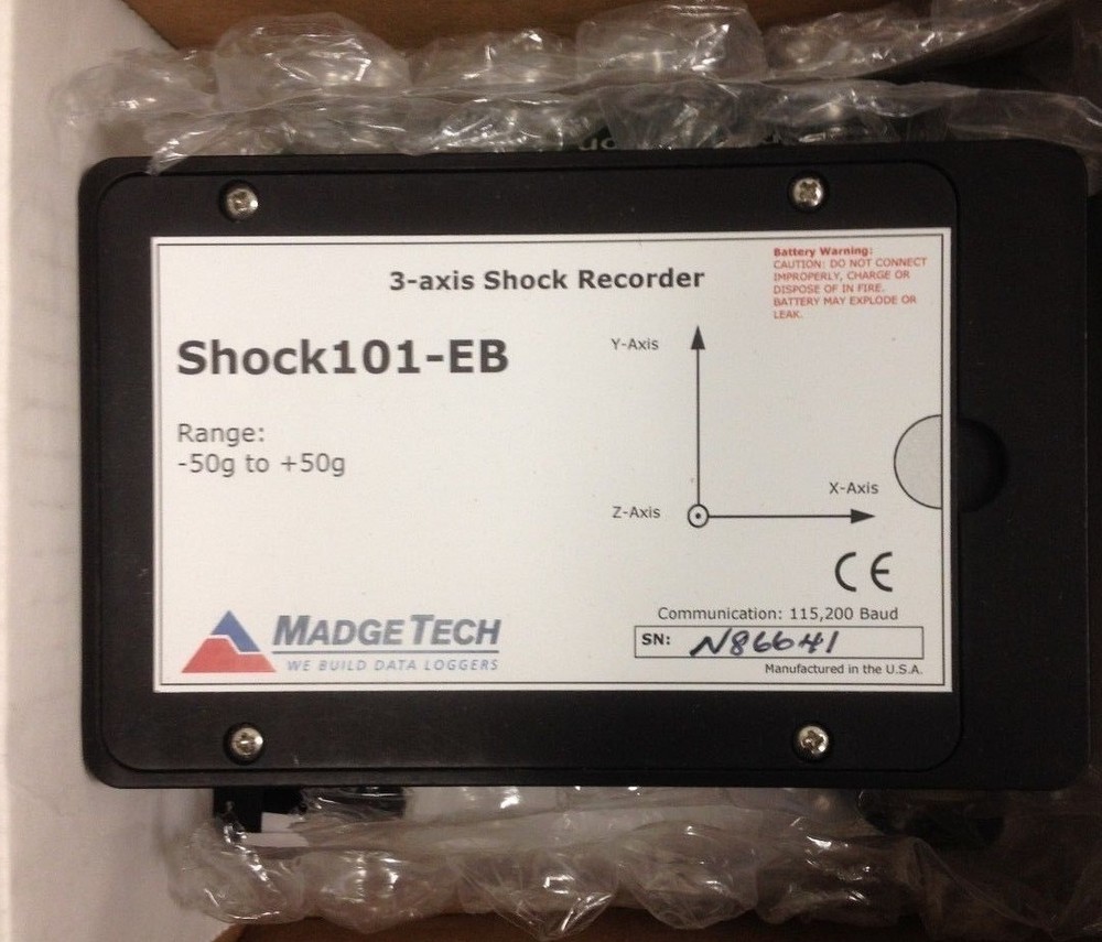 MadgeTech Shock101-5-EB High Speed Tri-Axial Shock Data Logg