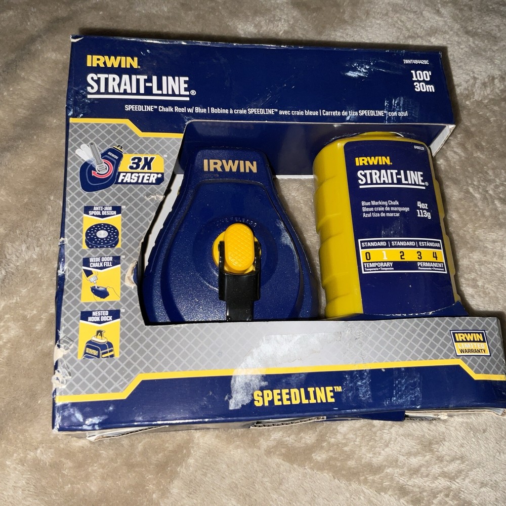 Irwin Strait-Line Blue Fast Retrieve Chalk & Reel Set 4 oz