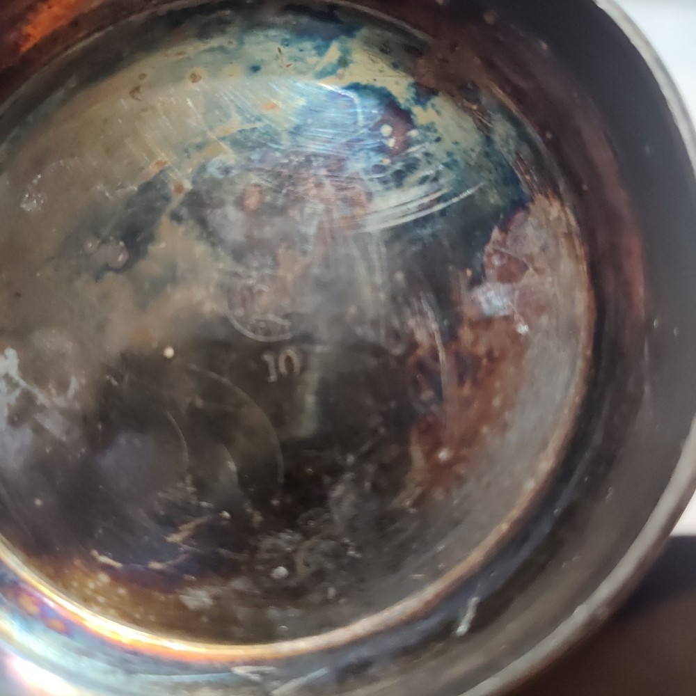 3 Vintage Silver Over Copper Hinged Lid Tea Pots