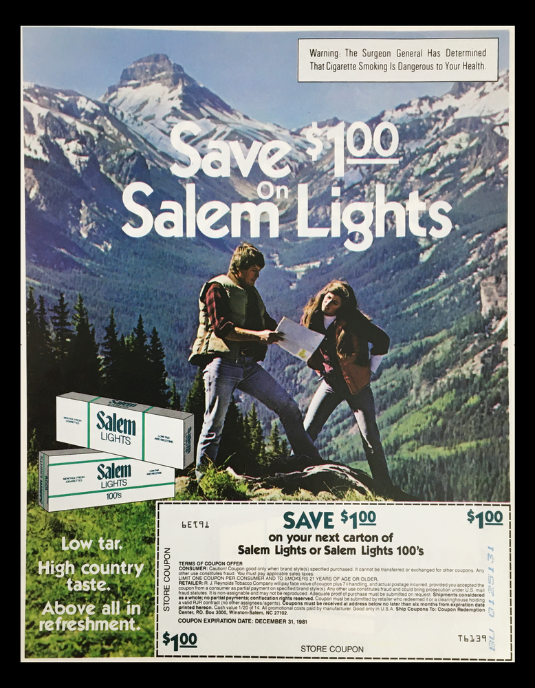 1981 Salem Lights Menthols Circular Advertisement