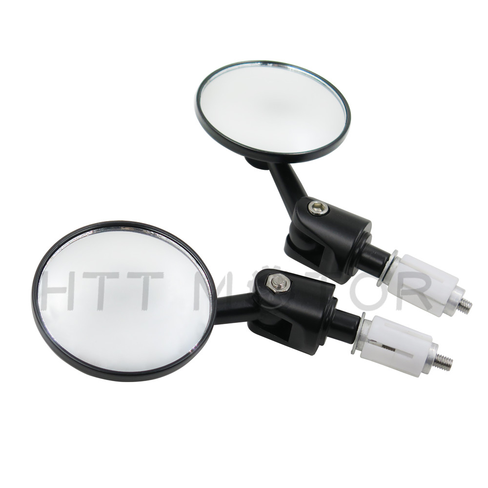 Round Bar End 1" 25MM Mirrors Adjustable Foldable For Harley Davidson Black