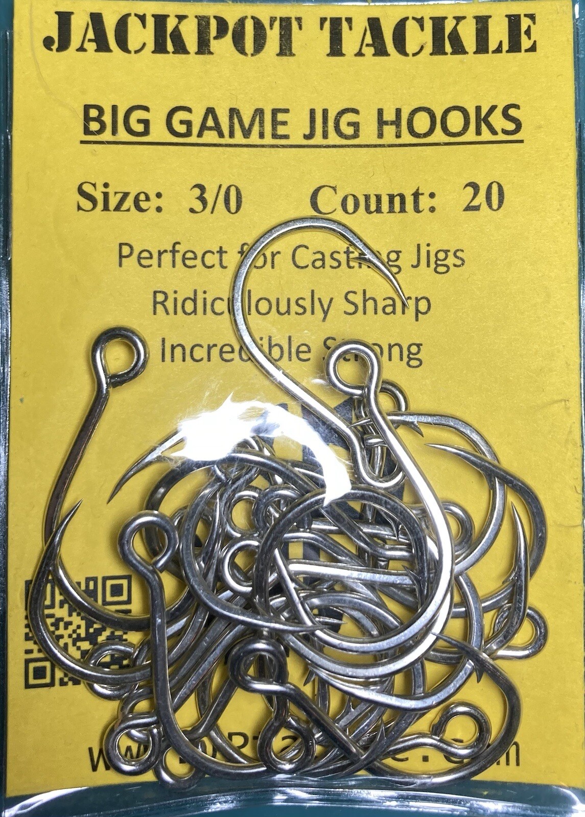 20 pcs Single Inline Big Game Jig Lure Hook 1/0 2/0 3/0 4/0 Popper Fishing Hooks