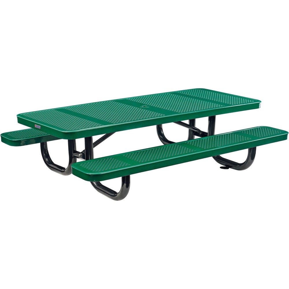 Global Industrial 6' Rectangular Kids Picnic Table Perforated Metal Green