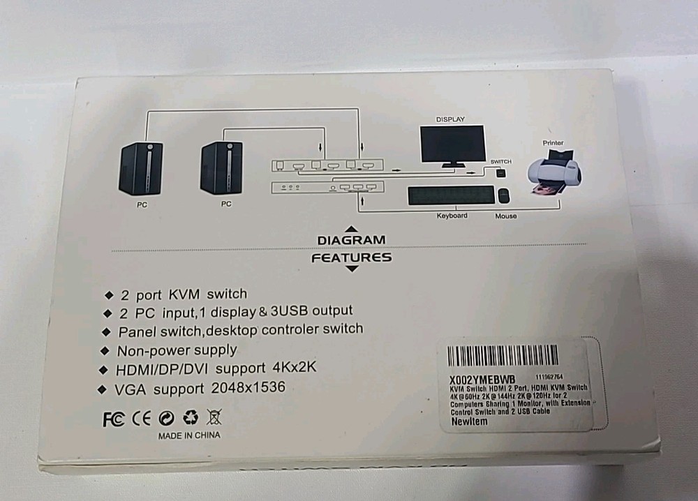 Rocketek 2 Port Hdmi Kvm Switch With Desktop Controller
