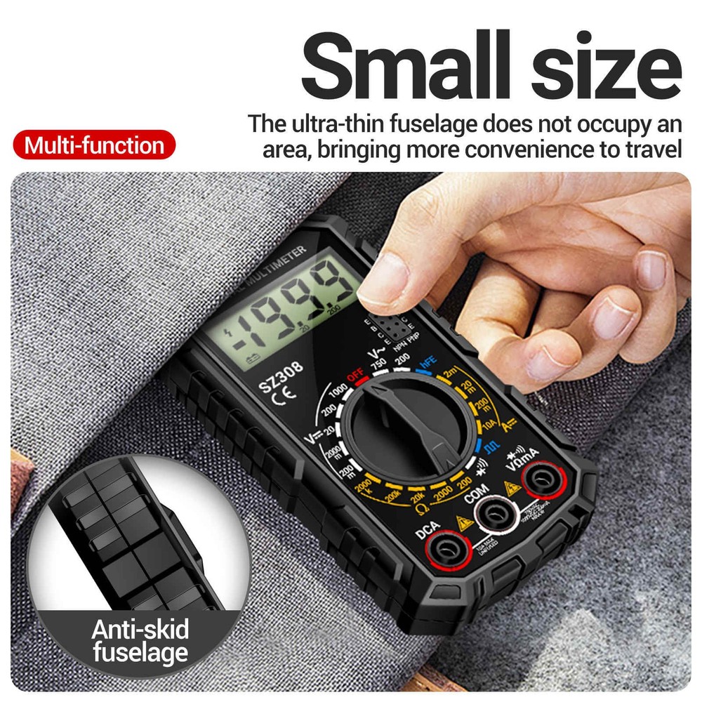 LCD Multimeter with Square Wave for AC DC Voltage Current and Transistor Test