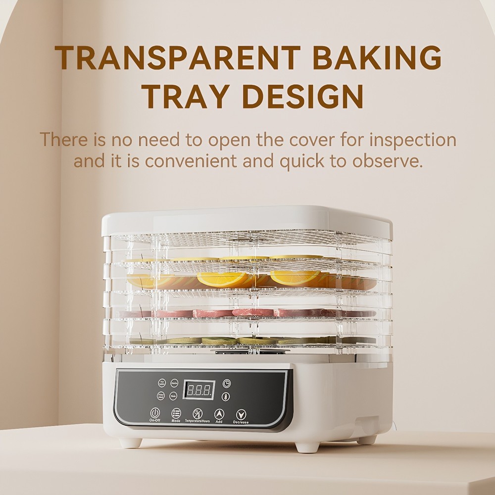 5-Trays Food Dehydrator Machine Jerky Fruit Vegetable Dryer Adjustable Temp