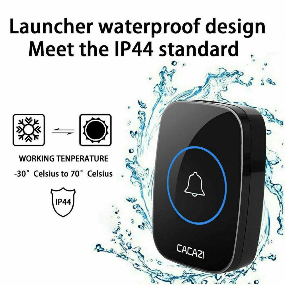 Home Wireless Doorbell 1 Push Button Transmitter & 1 Receiver, Adjustable Volume
