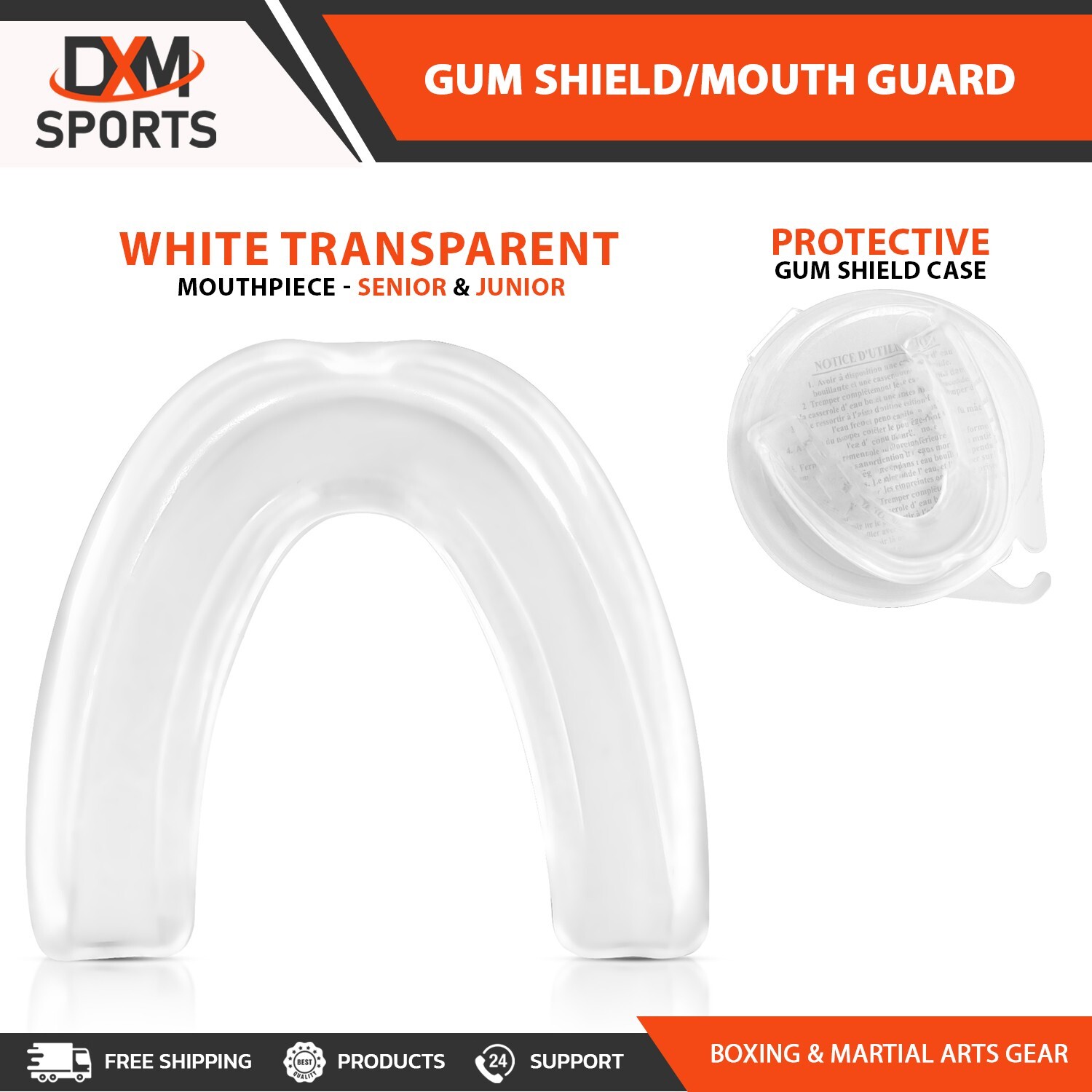 DXM SPORTS Boil Gum Shield Bite Mouth Guard Boxing MMA MouthPiece Senior-Junior