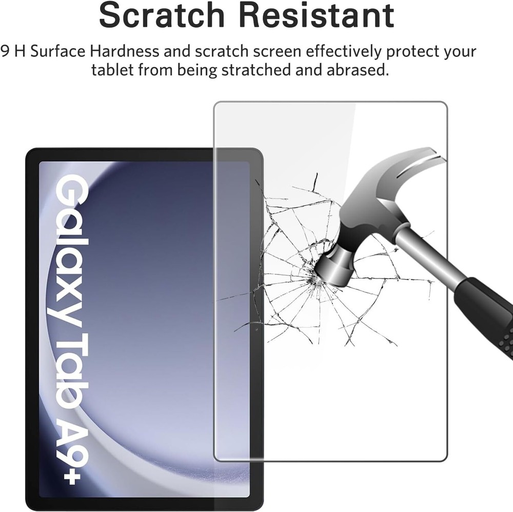 2 Pack Samsung Galaxy Tab A9 Plus / A9+ 11 in Screen Protector 9H Tempered Glass