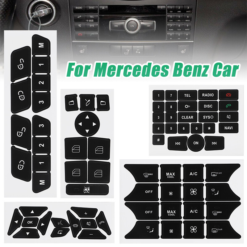 Button Repair Kit Window Switch Sticker For Mercedes Benz A B ML350 E350 2010-14