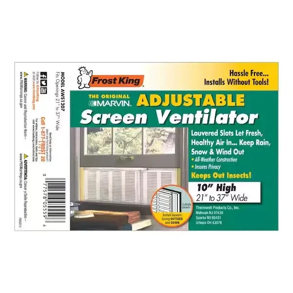 Adjustable Vented Metal Window Mesh Bug Screen Ventilator Sliding Louver 10"x37"