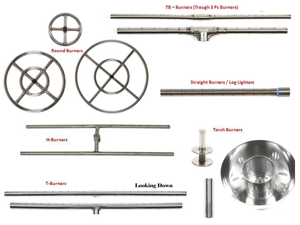 Easy DIY Complete Basic LP Gas Fire Pit Kit & Lifetime Warr 316 Stainless Burner