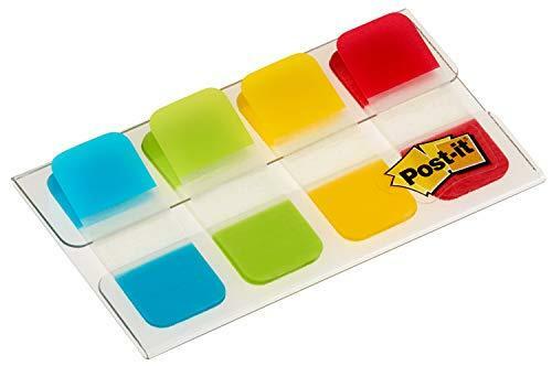 Post-it Tabs.625 in. Solid, Aqua, Lime, Yellow, Red, Durable, Writable,