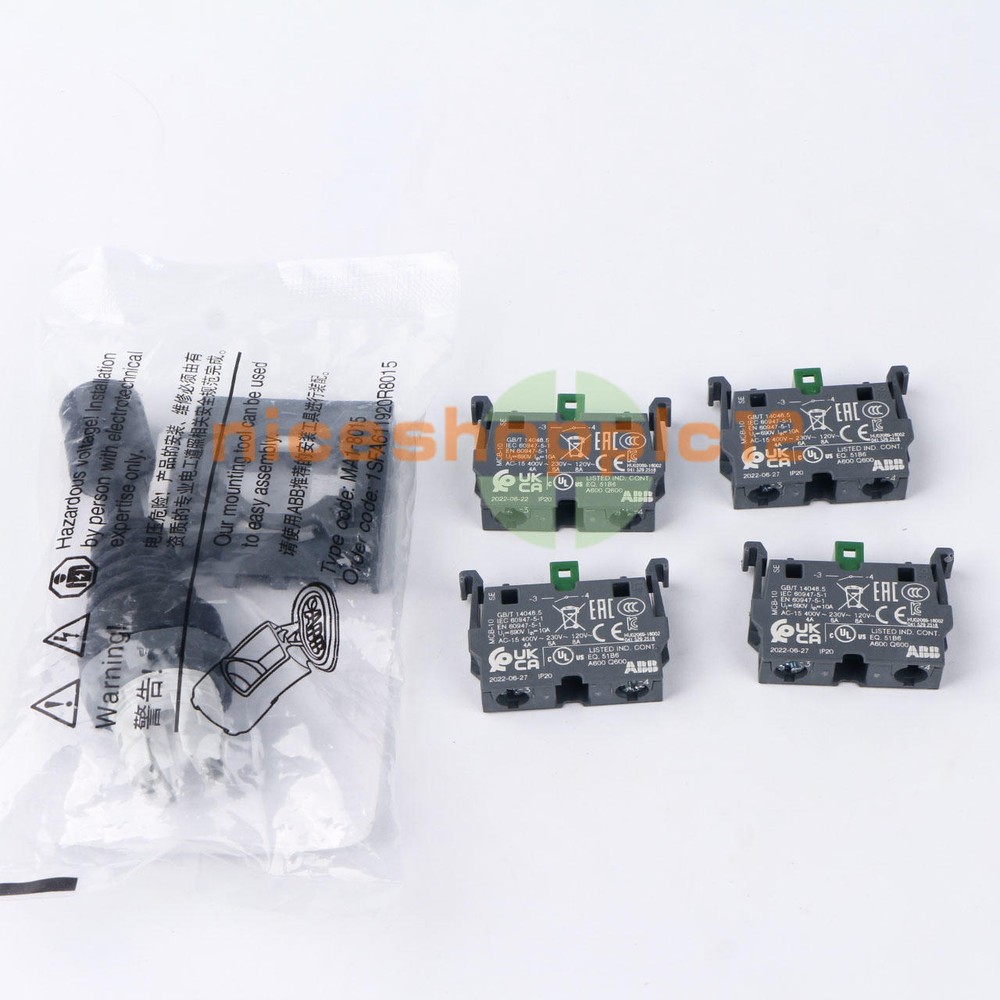 1x ABB Control Joystick Switch MJS6-40B with 4 MCB-10 Contacts Reset Type