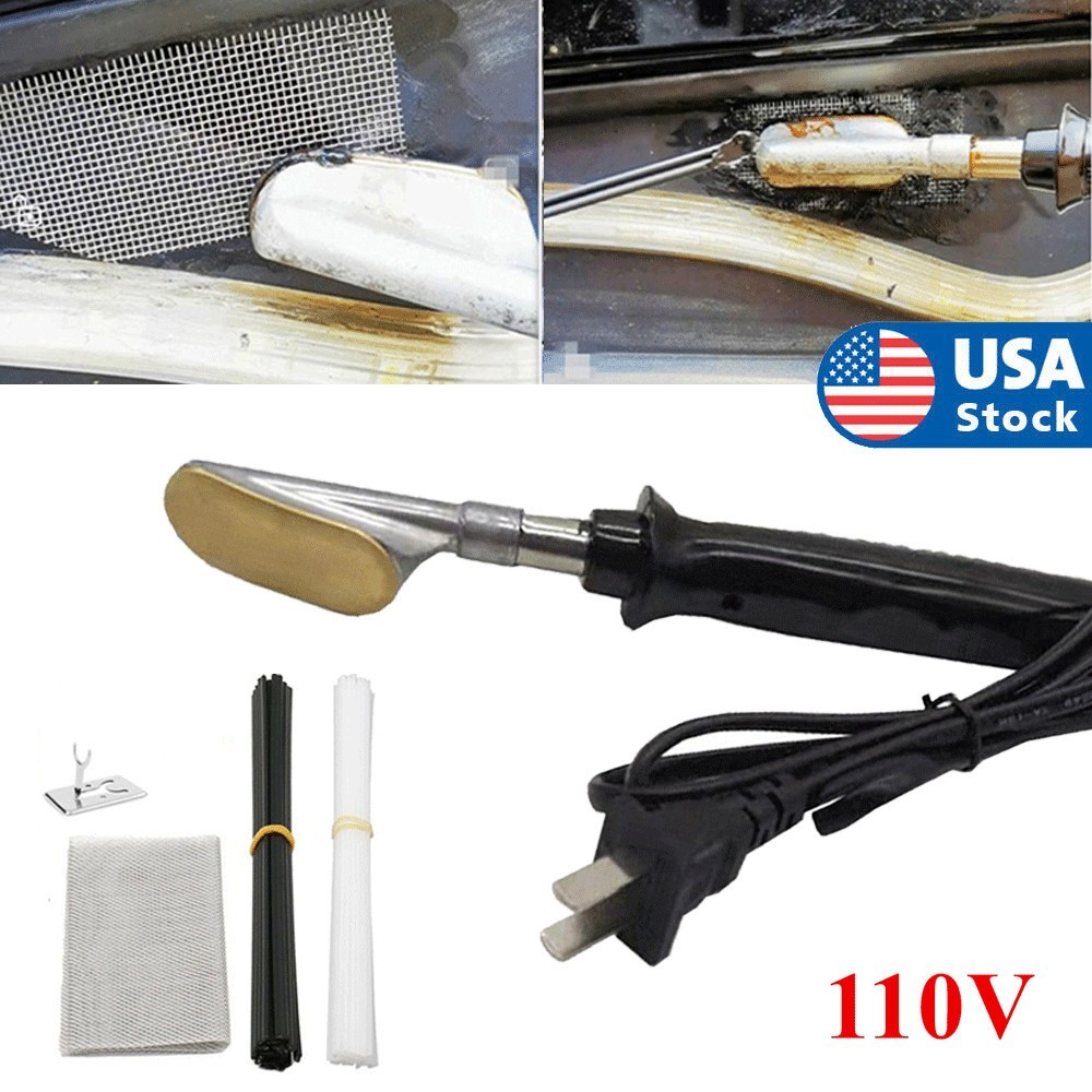 Car Bumper Repair Kit Hot Stapler Iron Plastic Welding Smoothing Leveling Tool
