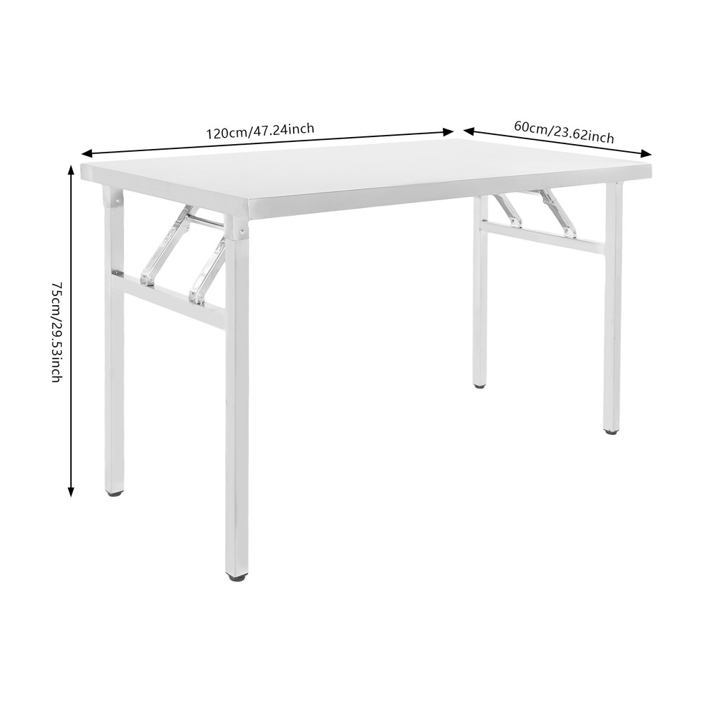 Stainless Steel Workbench Folding Dining Table Folding Table 120*60*75cm Kitchen