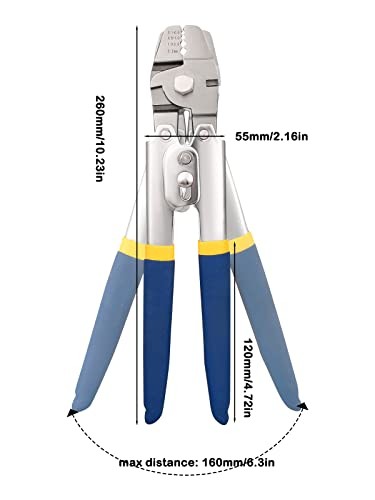 Wire Rope Cable Crimping Tool, Wire Rope Swaging Tool with Cutting Function,