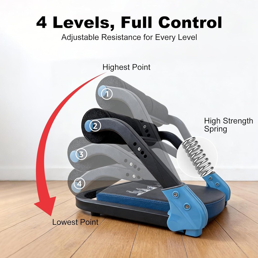 Ab Machine Sit Up Exercise Equipment & Core Machine blue Adjustable Ab Trainer