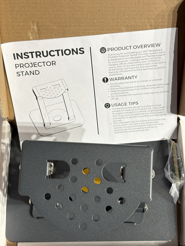 360° Adjustable Projector Stand Foldable Metal Desktop Mount for Mini Projectors