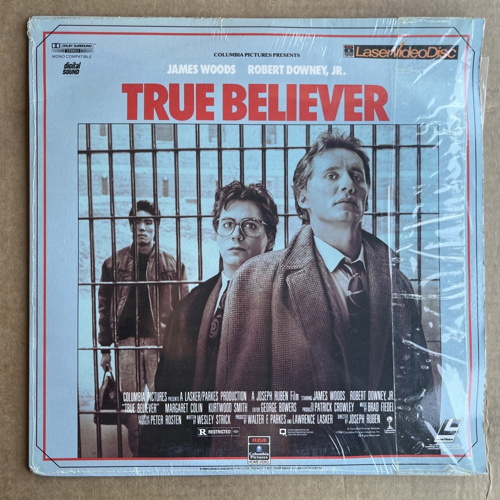 True Believer Laserdisc James Woods Robert Downey Jr