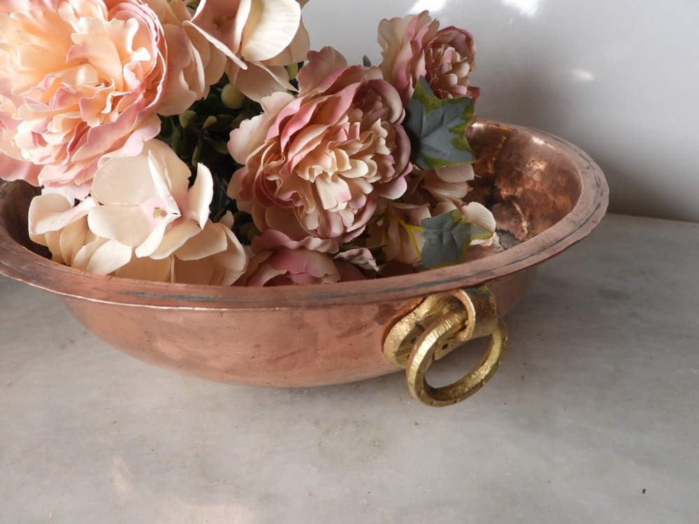 Vintage Handmade Copper Shallow Bowl