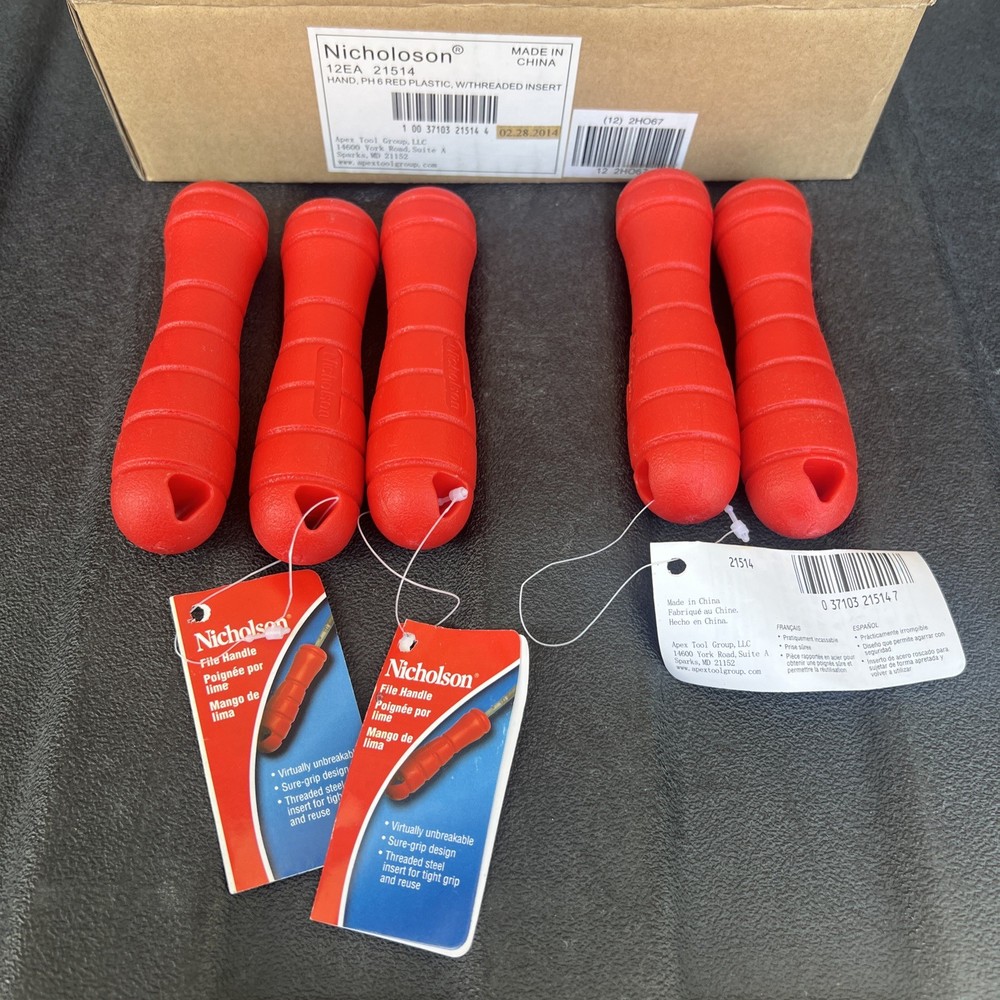 Nicholson 21514 HANDLEPH6RED PLASTICW/THREADED INSERT