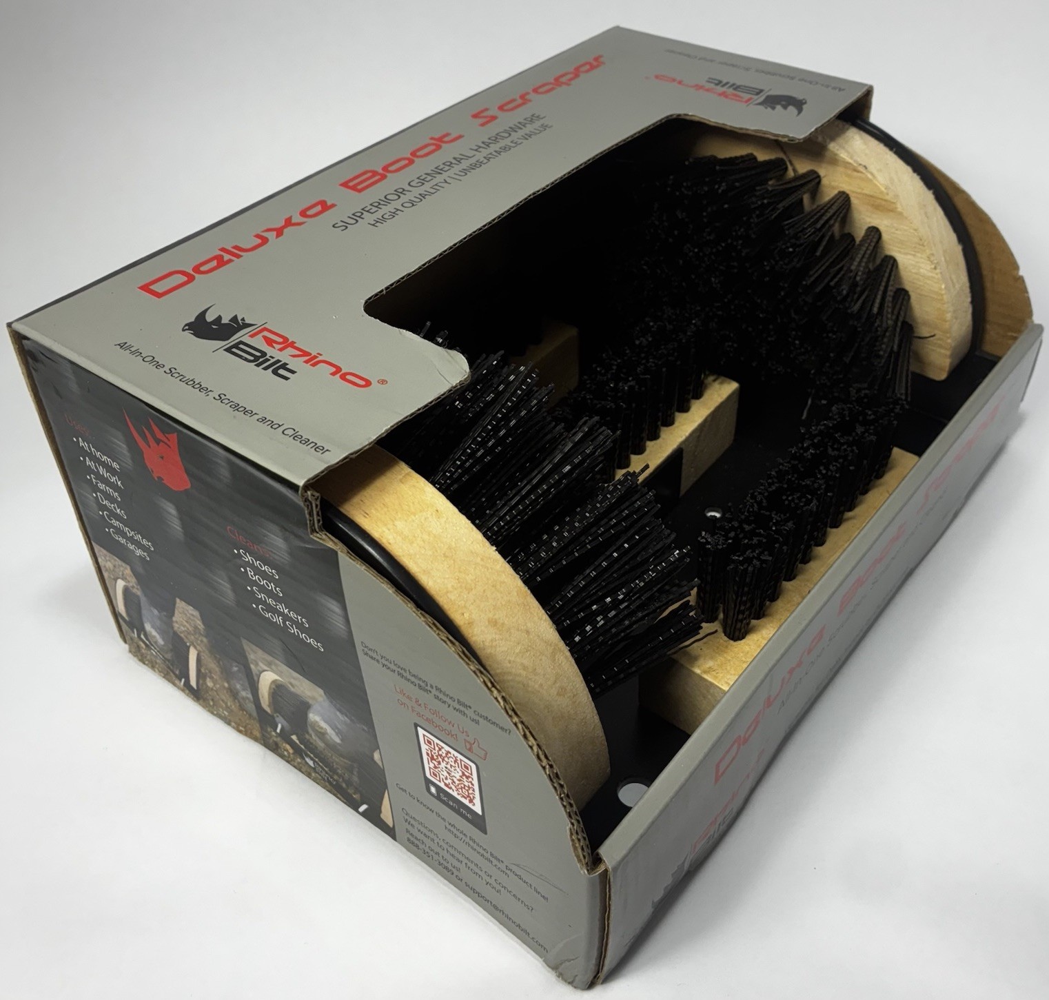 Rhino Bilt Deluxe Boot Scraper Heavy Duty Shoe & Boot Cleaner Brush NEW
