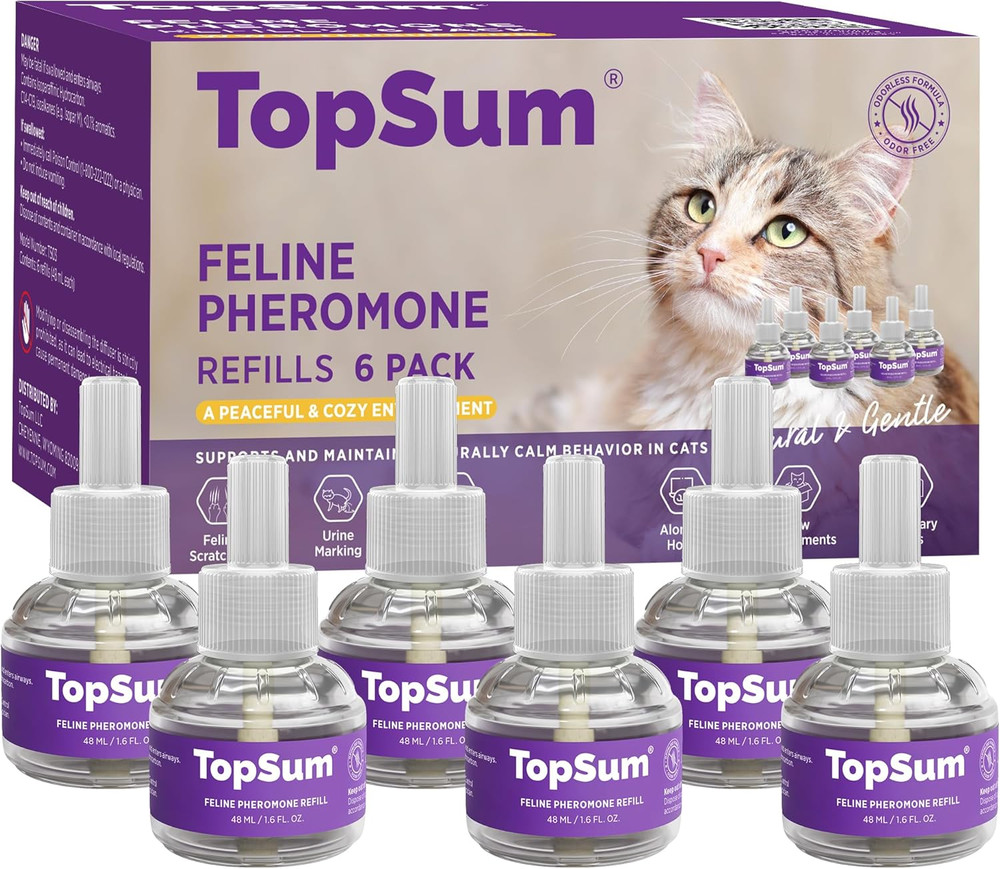 Cat Calming Diffuser Refills: Pheromone Refill for Cats, Long-Lasting 6-Month Su