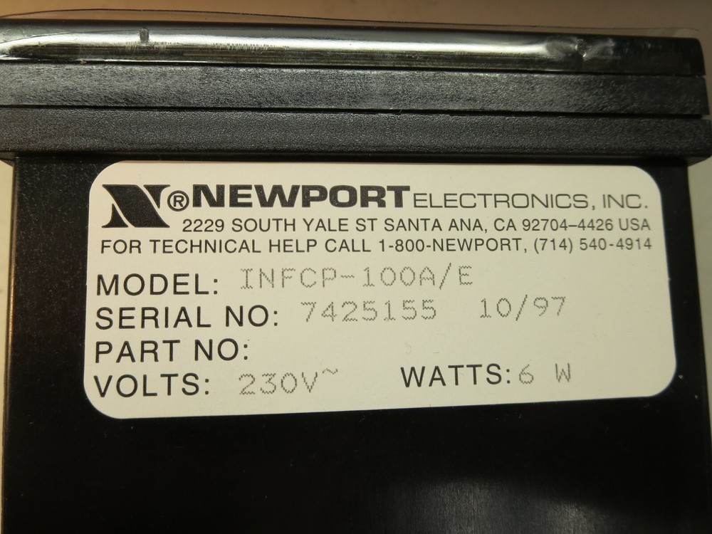 Newport, INFCP-100A/E, Process Meter, 230 V, 6 W, New Open Box