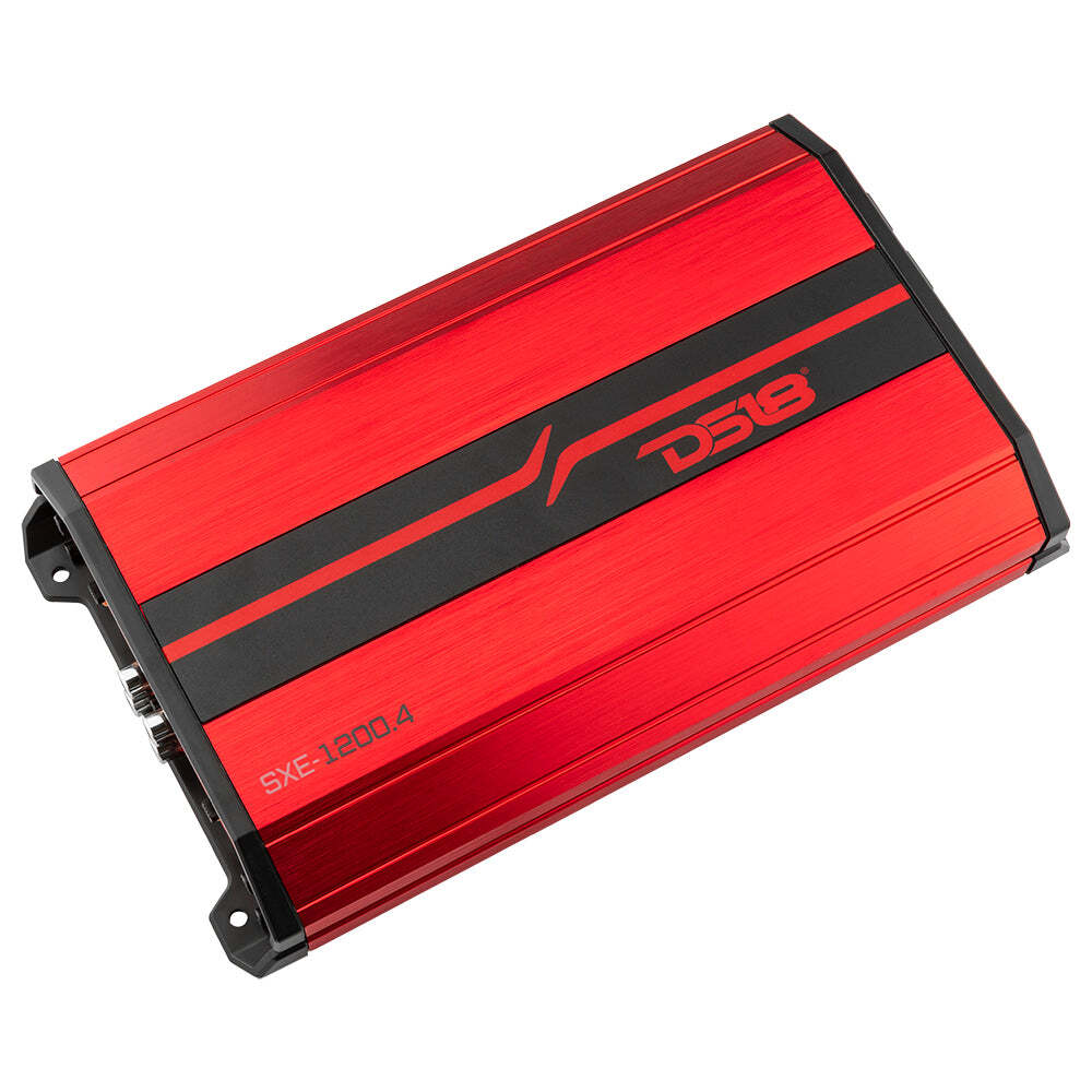 DS18 SXE-1200.4 Car Amplifier Class A/B 4-Channel Full-Range - Compact Size Amp
