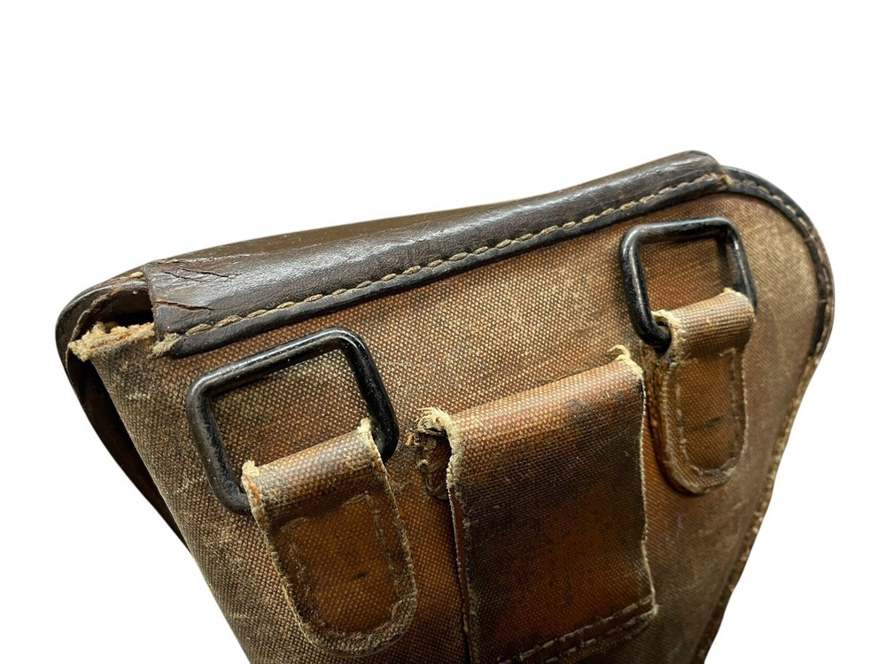 Rare Transitional Nambu Holster Half Leather Rubberized Canvas Type 14