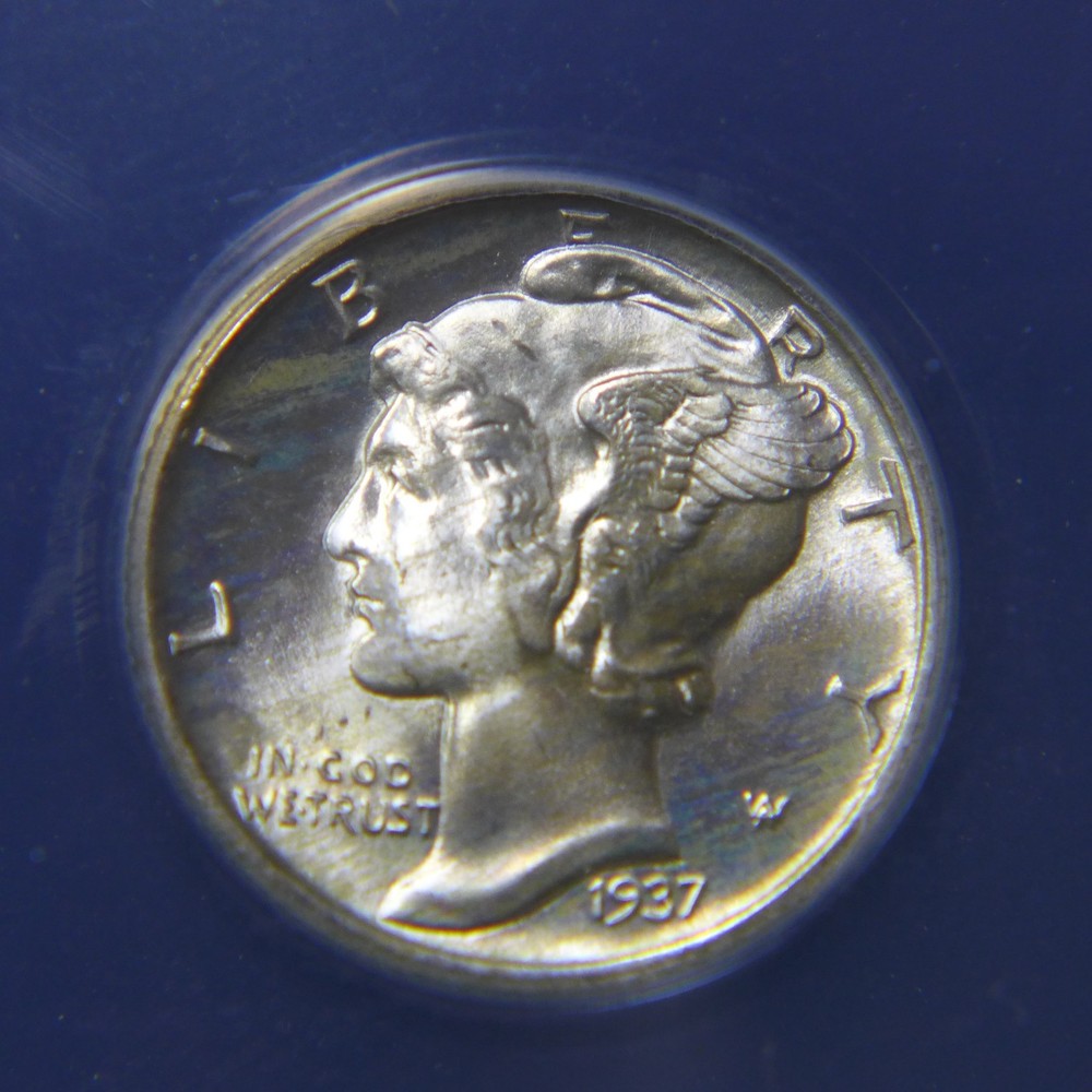1937 ANACS MS65 FSB MERCURY DIME