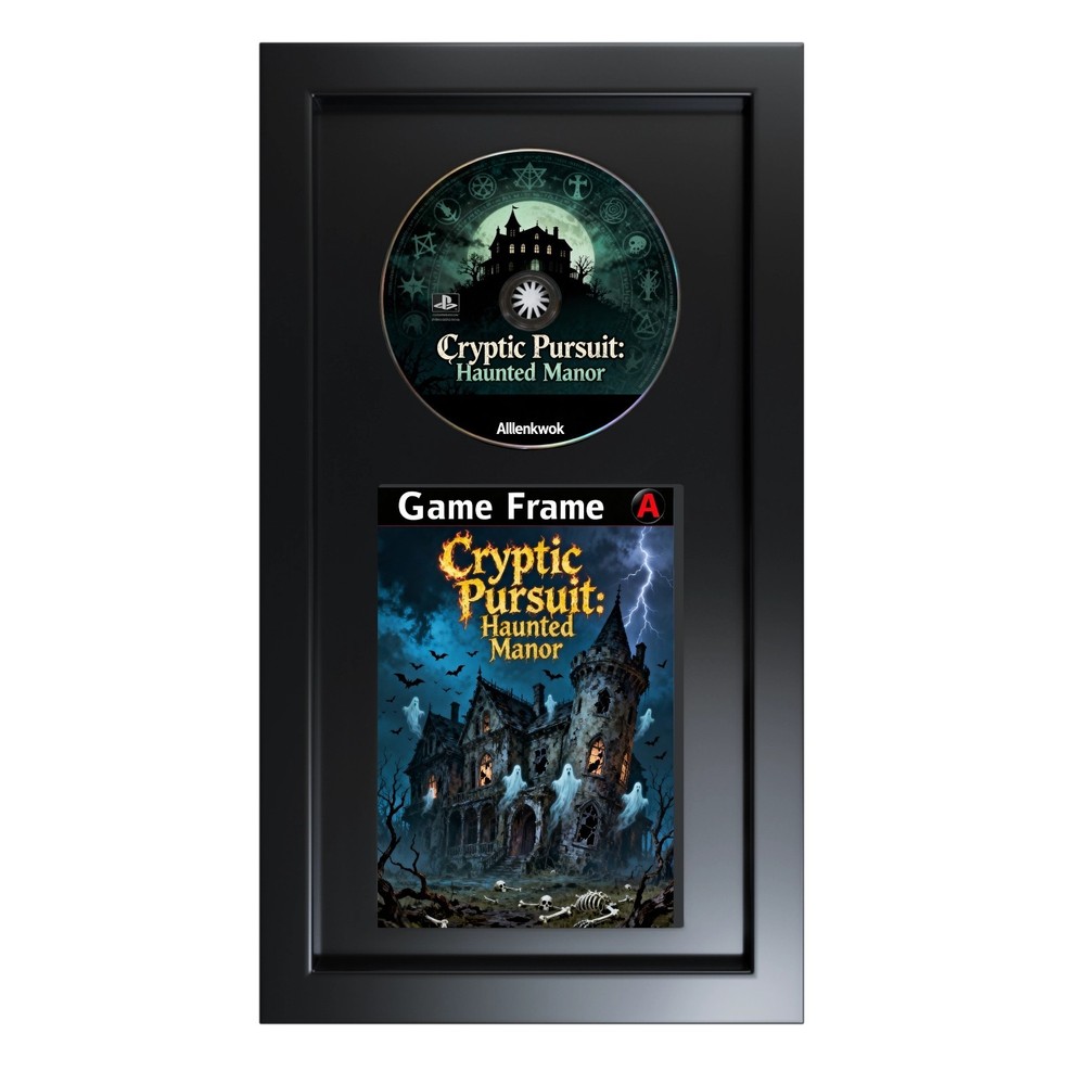 Video Game Display Frame for PS2 Game Case and Disc, Room Decor