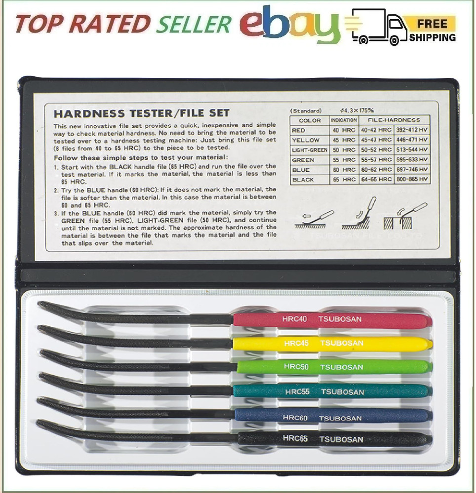 TTC 6 Piece Hardness Tester File Set