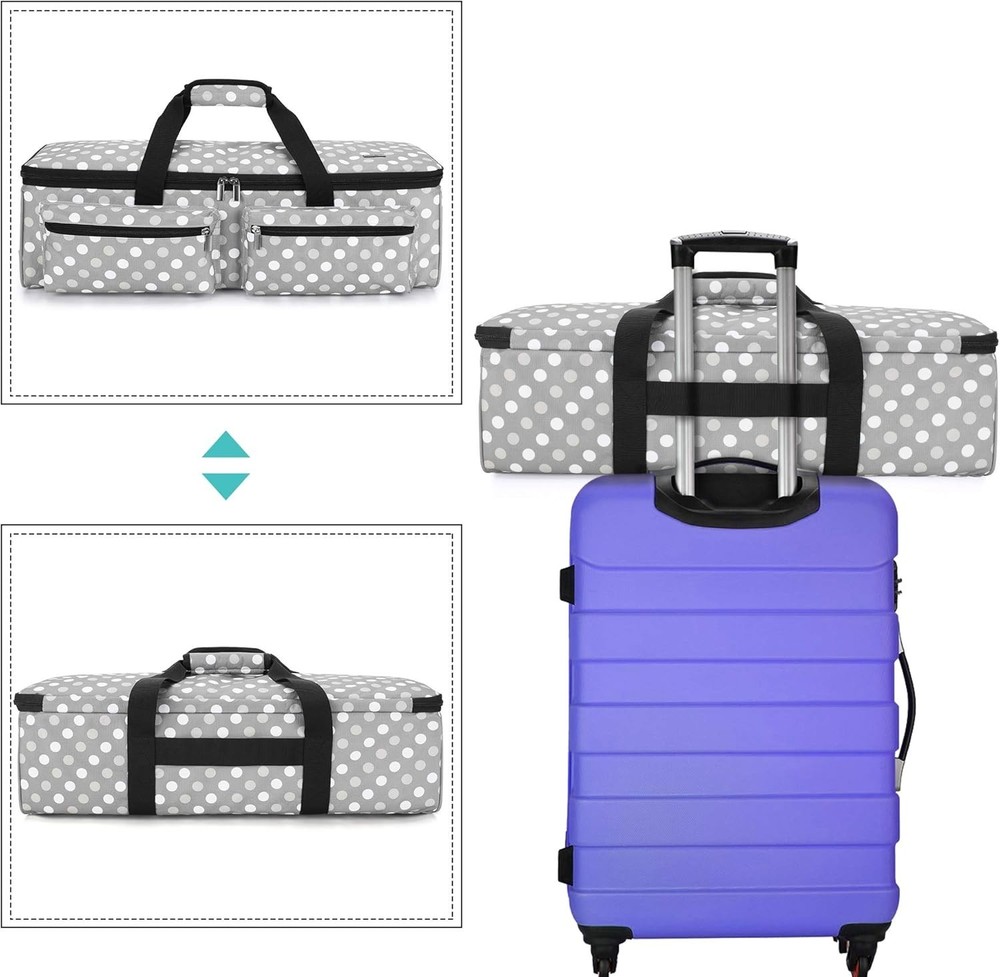 Durable Gray Dots Carrying Bag for Cricut Explore Air & Maker - 5 Compartments
