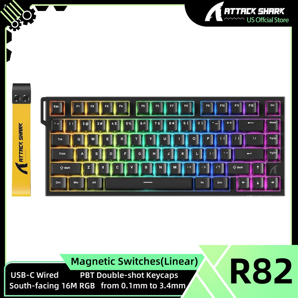 ATTACK SHARK R82 HE 8KHz Wired  Rapid Trigger Keyboard Magnetic Switch